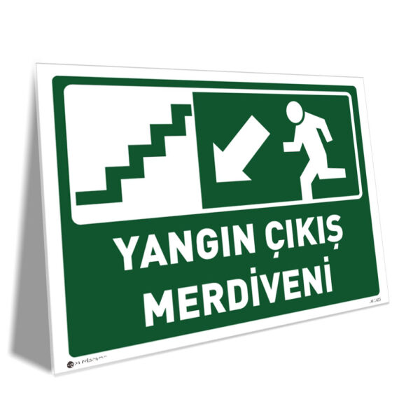 Yangın Çıkış Merdiveni Sol Aşağı Yönlendirme