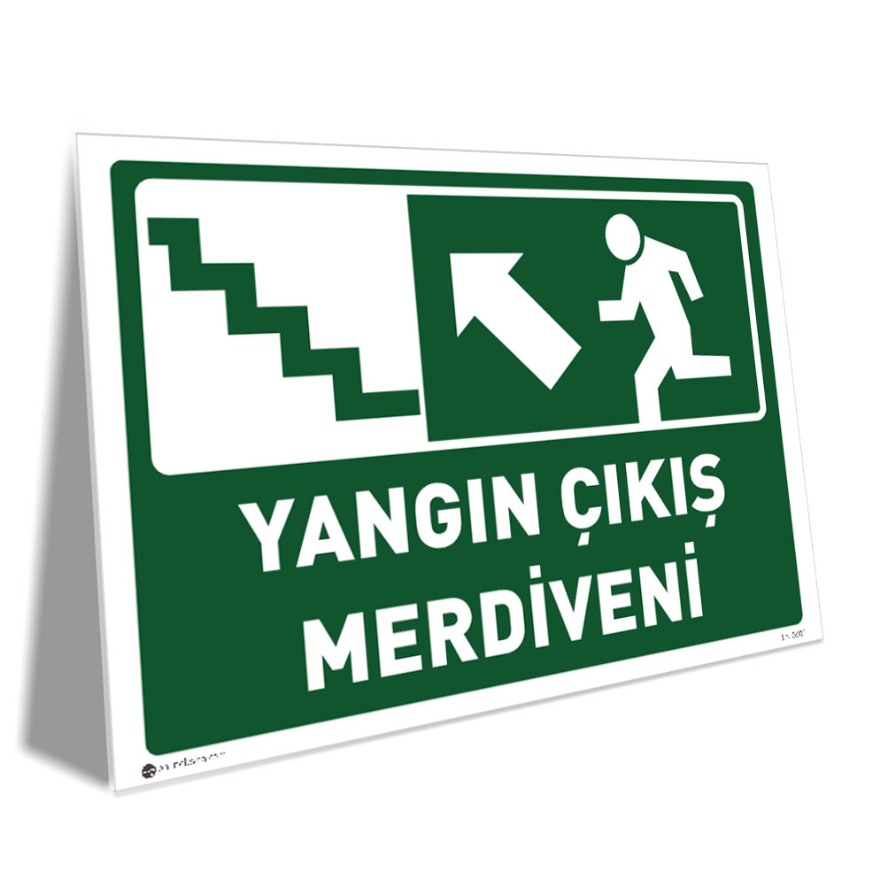 Yangın Çıkış Merdiveni Sol Üst Yönlendirme Yangın Çıkış Merdiveni Sol Üst Yönlendirme