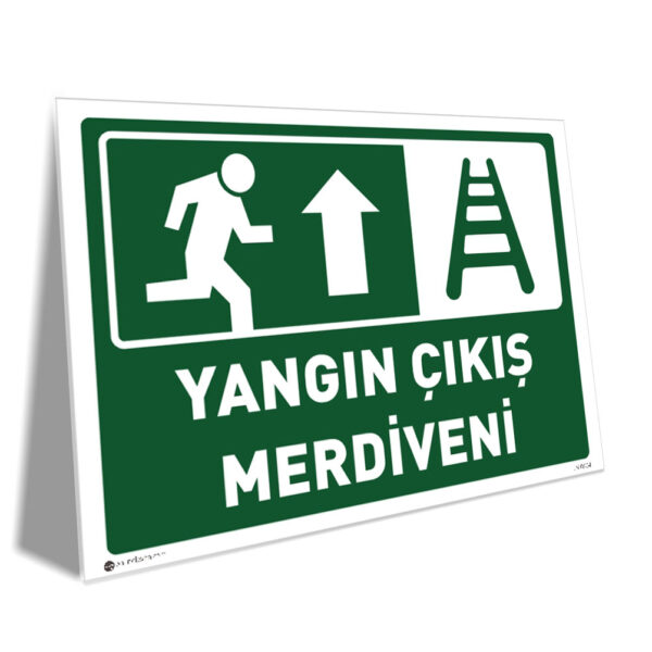 Yangın Çıkış Merdiveni Sağ Yukarı Yönlendirme