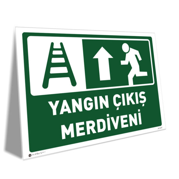 Yangın Çıkış Merdiveni Sol Yukarı Yönlendirme