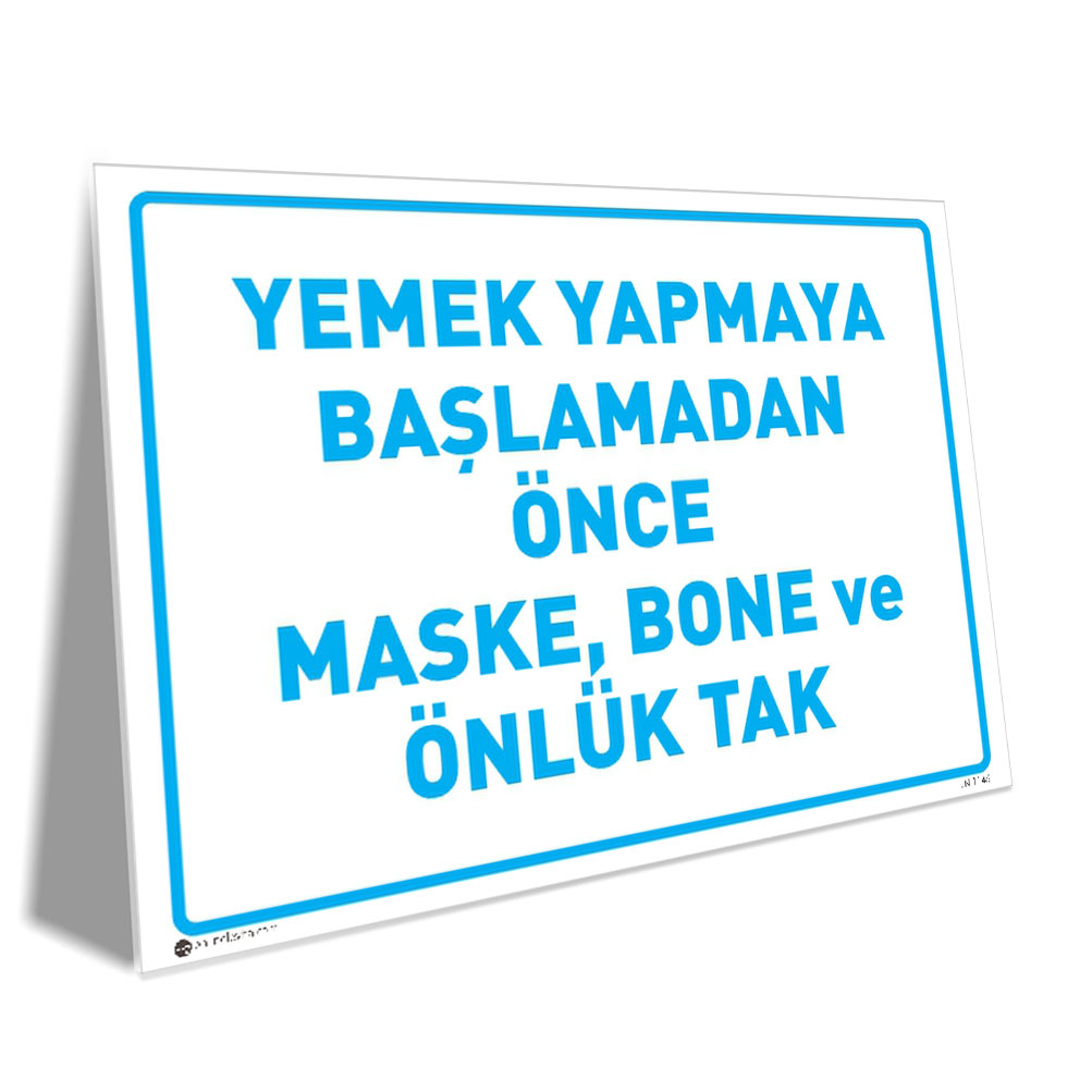 Yemek Yapmaya Başlamadan Önce Maske, Bone ve Önlük Tak Yemek Yapmaya Başlamadan Önce Maske, Bone ve Önlük Tak