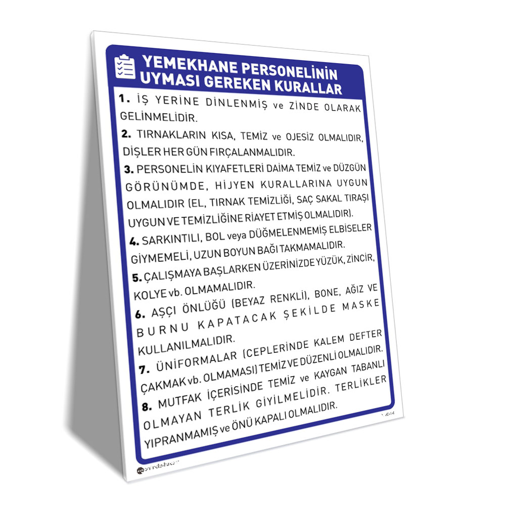Yemekhane Personeli Talimatı Yemekhane Personeli Talimatı