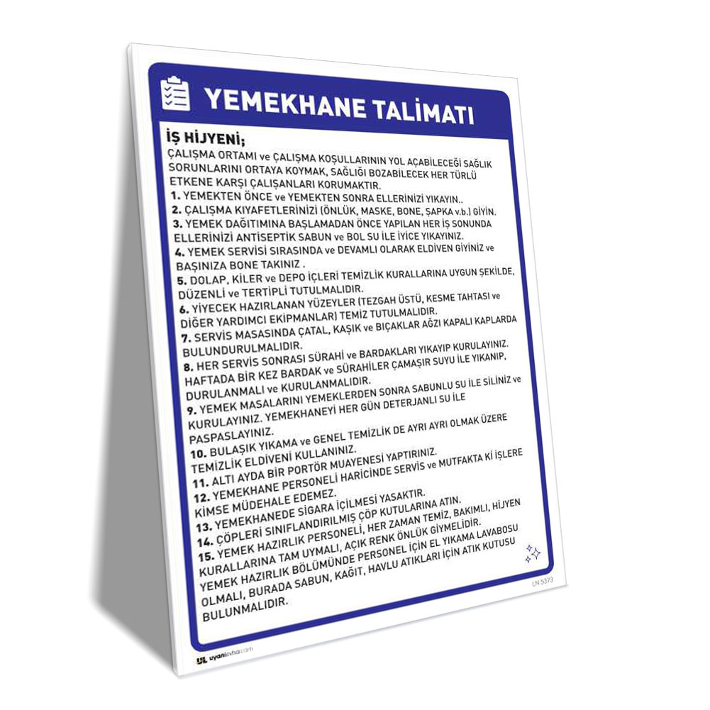 Yemekhane Talimatı Yemekhane Talimatı