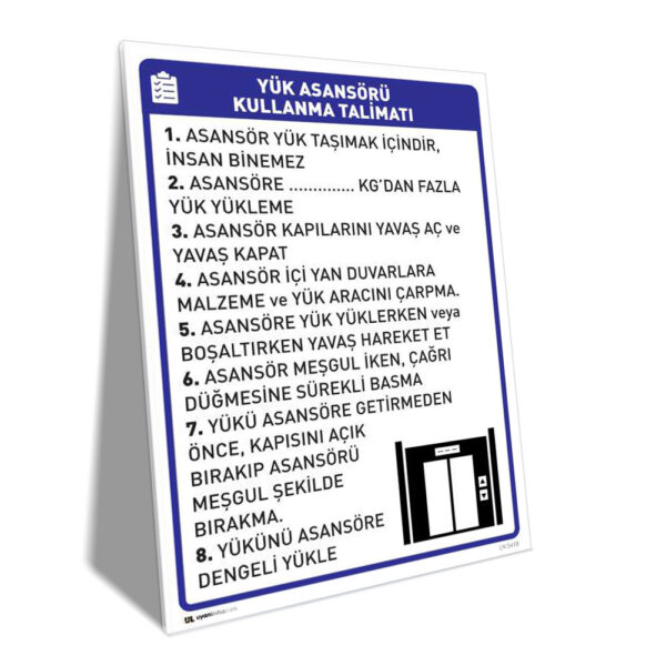 Yük Asansörü Kullanma Talimatı