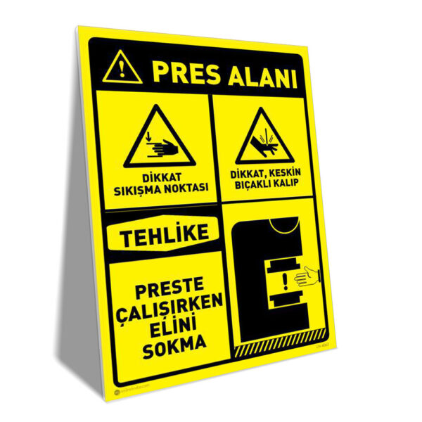Sıkışma Noktası Keskin Bıçaklı Kalıp Preste Çalışırken Elini Sokma