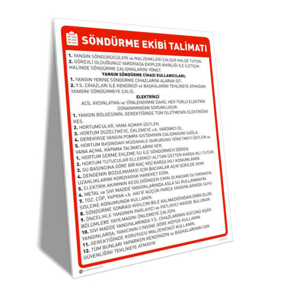 Söndürme Ekibi Talimatı
