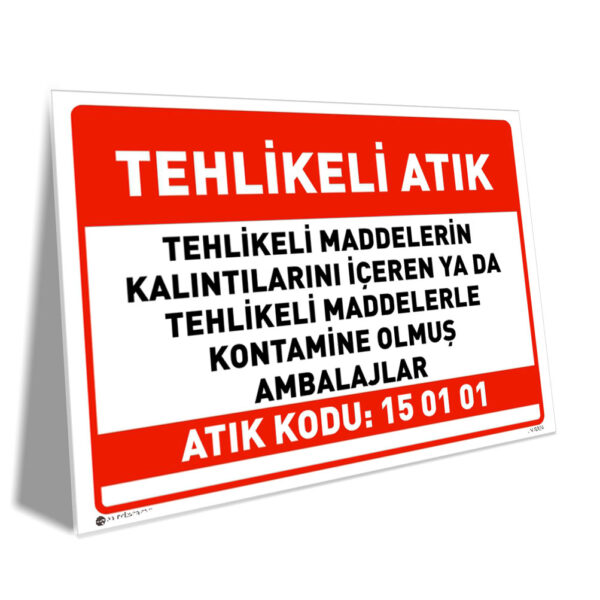 Tehlikeli Madde Kalıntıları İçeren ya da Tehlikeli Madde ile Kontamine Olmuş Ambalajlar (15 01 01)