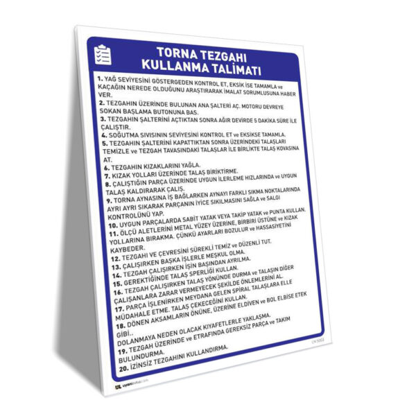 Torna Tezgahı Kullanma Talimatı