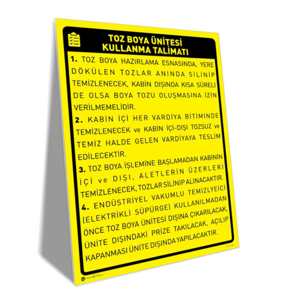 Toz Boya Ünitesi Kullanma Talimatı