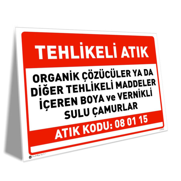 Organik Çözücü Tehlikeli Madde İçeren Boya ve Vernikli Sulu Çamurlar (08 01 15)