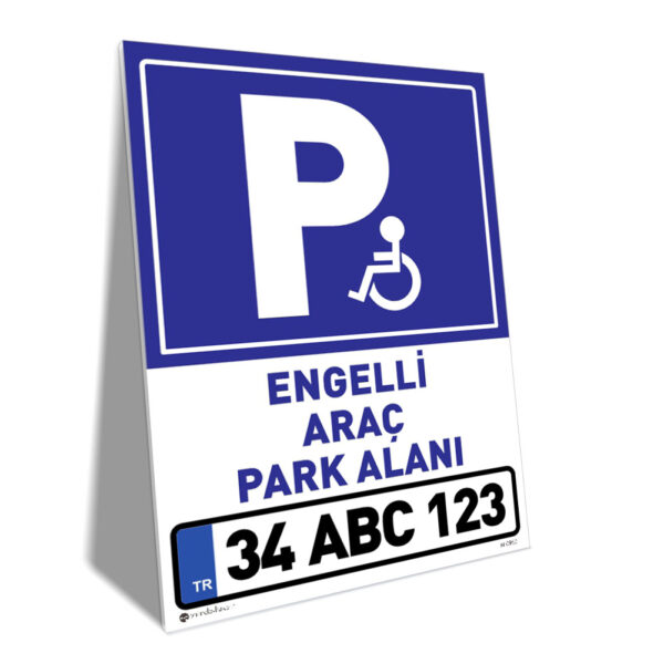 Plaka Yazılabilir Engelli Araç Park Alanı