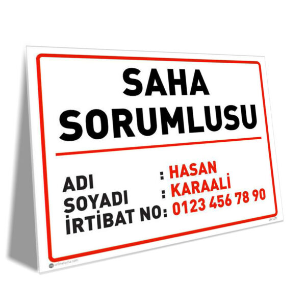 Saha Sorumlusu Bilgi Kartı