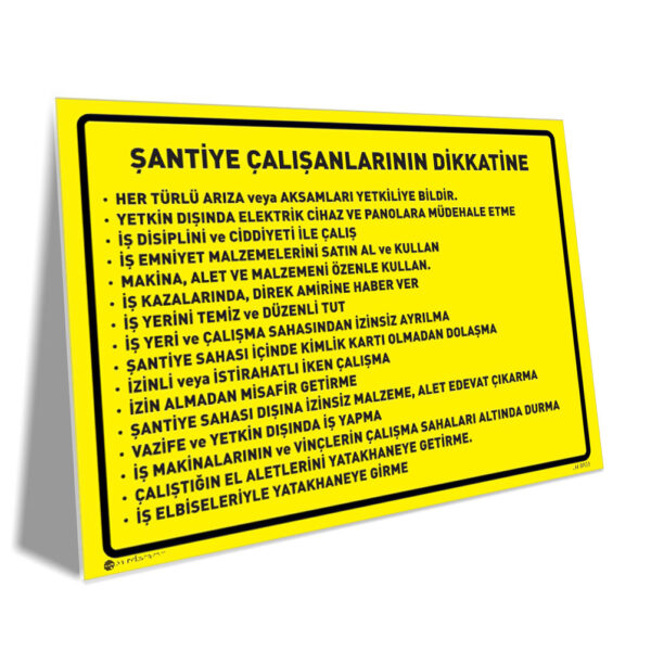 Şantiye Çalışanları Talimatı